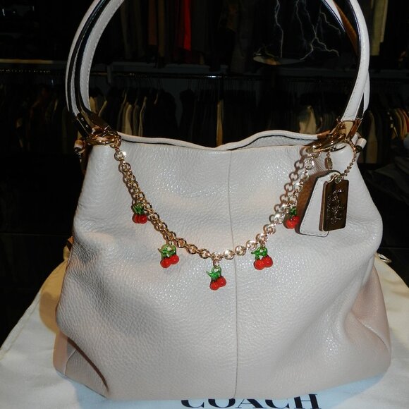 Coach Madison Leather Phoebe 26224 Peach Rose Pebbled Leather Shoulder Bag - Picture 1 of 16
